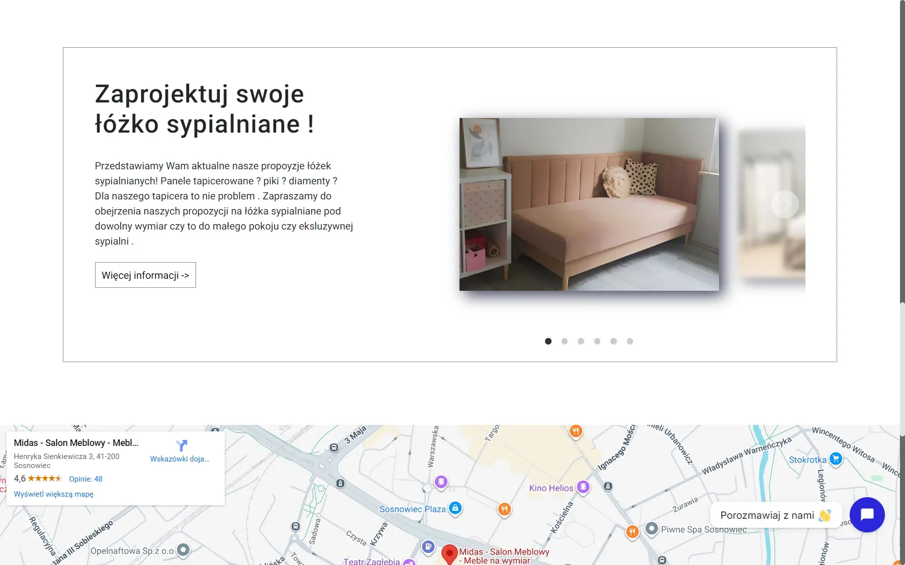 Strona salonu meblowego na laptopie - widok 3